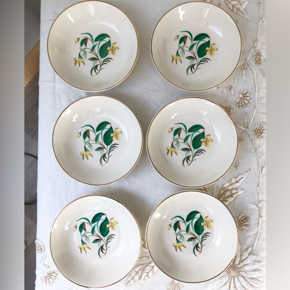 Vintage 1950’s Salem Starlight Yellow Floral Small Bowls Dishes - Picture 5 of 7